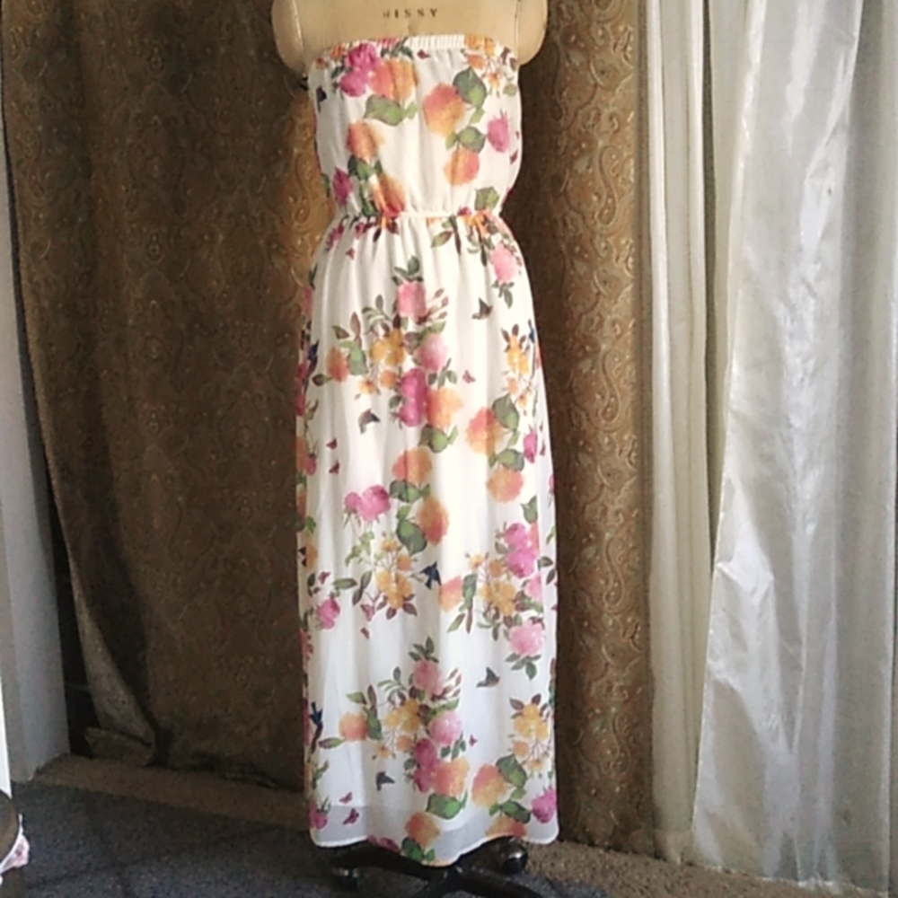 Floral strapless  Maxi dress